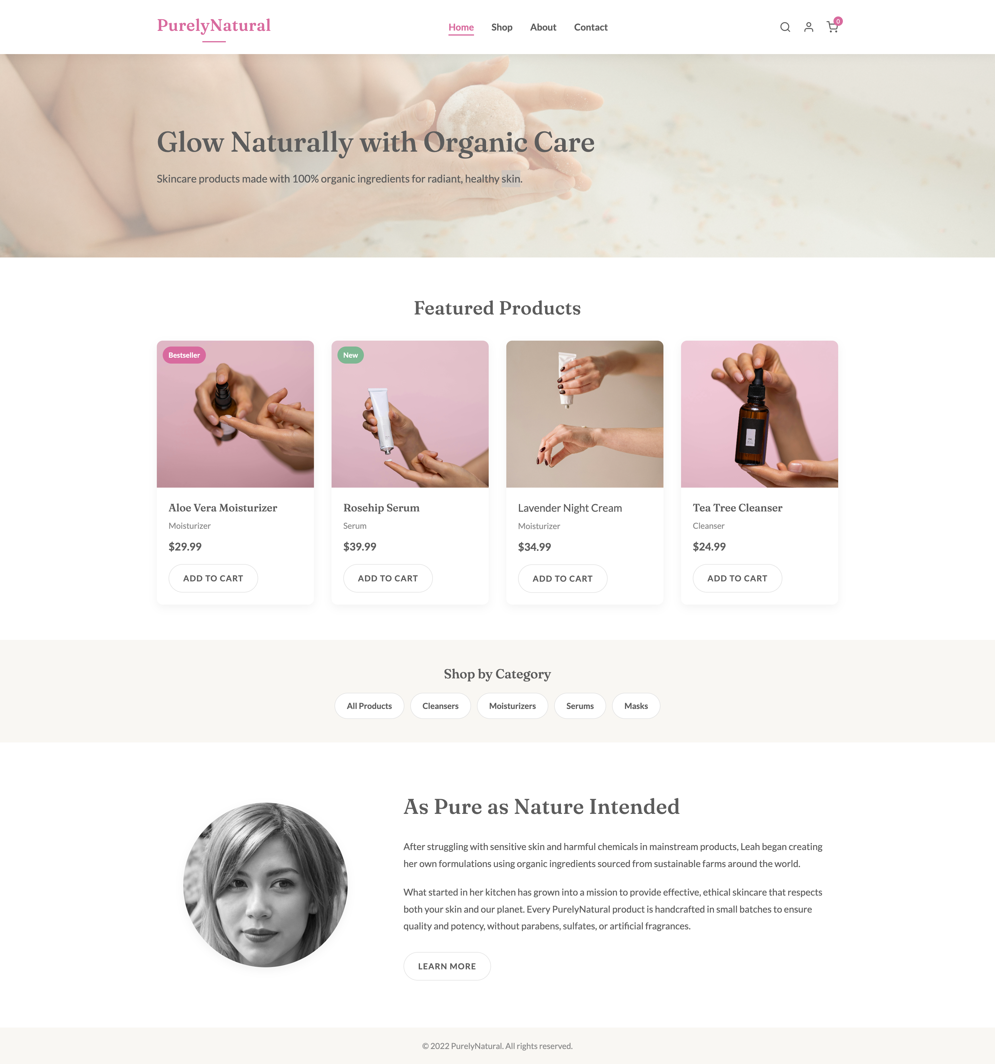 Purely Natural Homepage