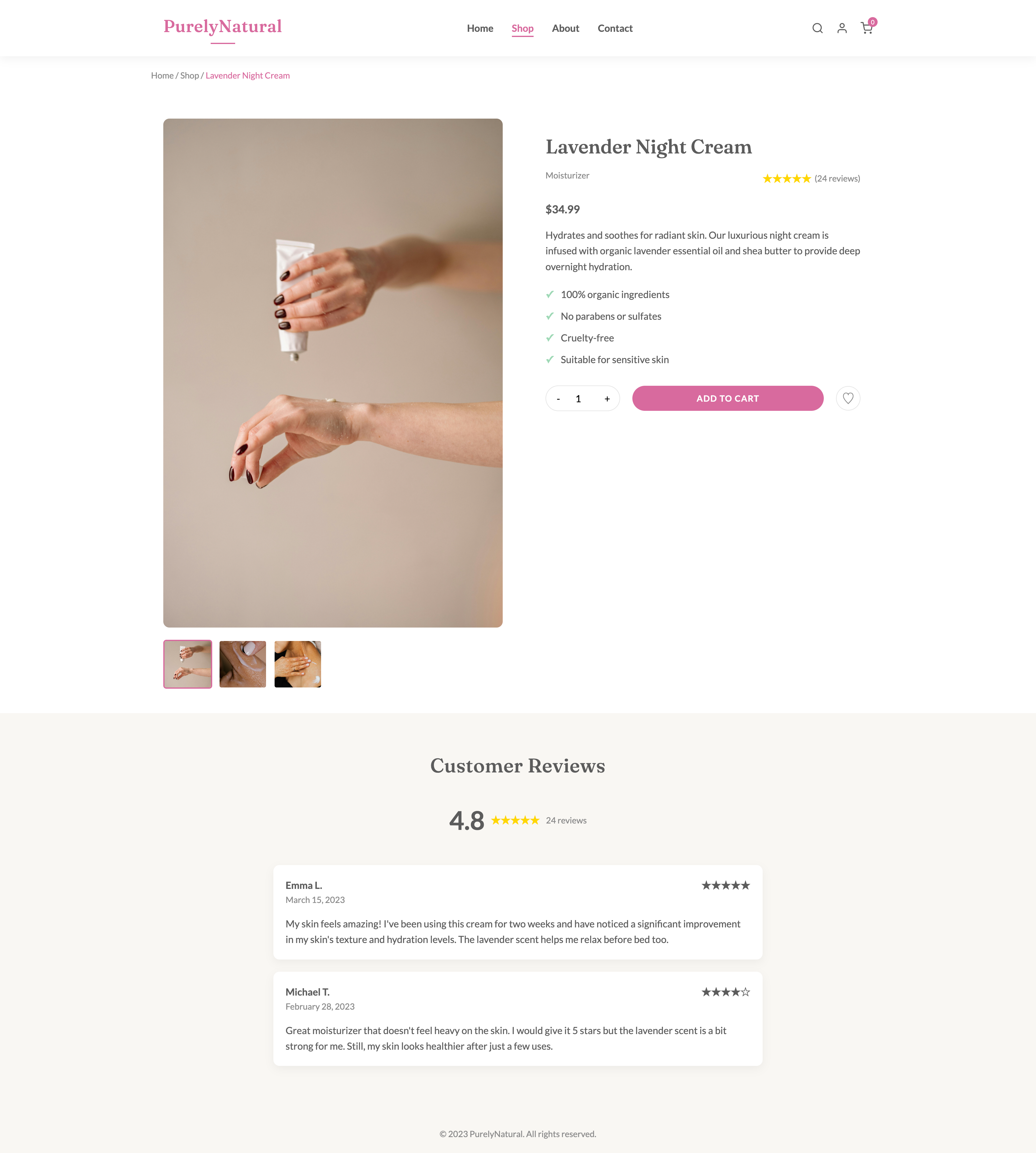 Purely Natural Product Info Page